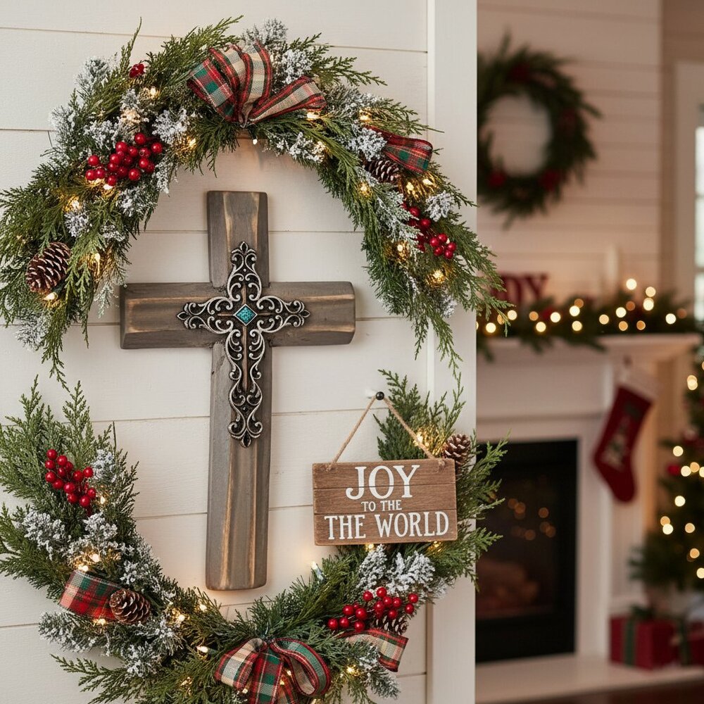 Brown and Silver Wood Wall Cross Religious Home Decor Christian Gift Keepsake